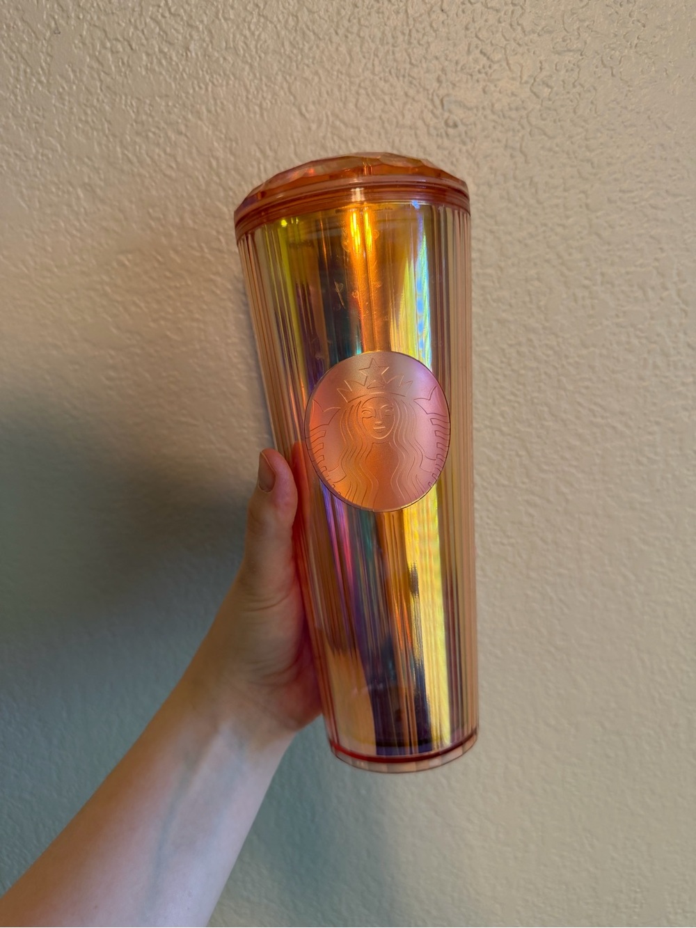 Starbucks 2020 Iridescent Rose Gold Dome Lid 24oz Venti Tumbler